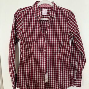 NEW Brooks Brothers Red and White Checkered Shirt
